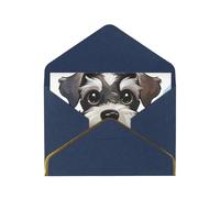 STVYUKL Carte de vœux avec enveloppes bleues, carte « Thinking of You » - Adorable schnauzer - Happy Birthday Wedding Invitation - Cartes vierges pour toutes les occasions - 10,2 x 15,2 cm