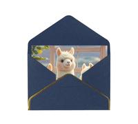 STVYUKL Carte de vœux avec enveloppes bleues, carte « Thinking of You » - Alpagas Together - Happy Birthday Wedding Invitation - Cartes vierges pour toutes les occasions 10 x 15 cm