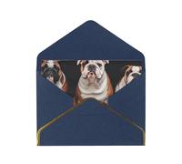 STVYUKL Carte de vœux avec enveloppes bleues, carte « Thinking of You » avec bulldogs anglais, carte d'invitation de mariage, cartes vierges pour toutes les occasions 10,2 x 15,2 cm