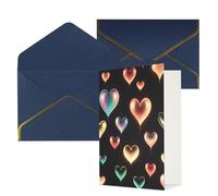 STVYUKL Carte de vœux avec enveloppes bleues, carte « Thinking of You » - Carte brillante pour un anniversaire, un mariage, une invitation vierge pour toutes les occasions 10,2 x 15,2 cm