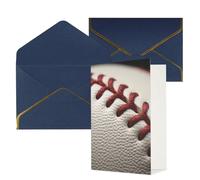 STVYUKL Carte de vœux avec enveloppes bleues, carte « Thinking of You », carte de baseball en dentelle gros plan, invitation de mariage, cartes vierges pour toutes les occasions 10 x 15 cm
