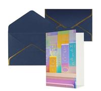 STVYUKL Carte de vœux avec enveloppes bleues, carte « Thinking of You » - Couleurs pastel vives - Invitation de mariage - Cartes vierges pour toutes les occasions 10 x 15 cm