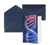 STVYUKL Carte de vœux avec enveloppes bleues, carte « Thinking of You » - DNA Genetic Helix - Happy Birthday Wedding Invitation - Cartes vierges pour toutes les occasions 10 x 15 cm