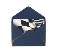 STVYUKL Carte de vœux avec enveloppes bleues, carte « Thinking of You » - Formule noire et blanche - Drapeaux à carreaux - Invitation de mariage - Cartes vierges pour toutes les occasions 10 x 15 cm