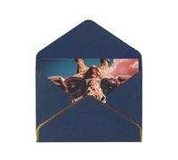 STVYUKL Carte de vœux avec enveloppes bleues, carte « Thinking of You » - Girafe portant des lunettes de soleil - Invitation de mariage - Cartes vierges pour toutes les occasions 10 x 15 cm