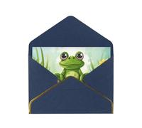 STVYUKL Carte de vœux avec enveloppes bleues, carte « Thinking of You » - Grenouille sur un étang - Invitation de mariage - Cartes vierges pour toutes les occasions 10 x 15 cm