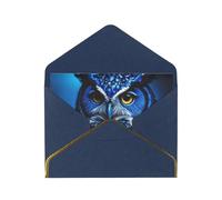 STVYUKL Carte de vœux avec enveloppes bleues, carte « Thinking of You » - Motif chouette bleue - Invitation de mariage - Cartes vierges pour toutes les occasions 10 x 15 cm