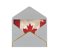 STVYUKL Carte de vœux avec enveloppes gris clair, carte rétro « Thinking of You » - Drapeau du Canada - Joyeux anniversaire mariage invitation vierge pour toutes les occasions 10 x 15 cm