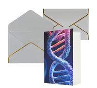 STVYUKL Carte de vœux avec enveloppes gris clair, carte Thinking of You, ADN, génétique, hélix, joyeux anniversaire, mariage, carte vierge pour toutes les occasions, 10,2 x 15,2 cm