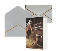 STVYUKL Carte de vœux avec enveloppes gris clair, carte « Thinking of You » American West Rodeo, carte d'invitation de mariage, cartes vierges pour toutes les occasions 10,2 x 15,2 cm