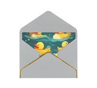 STVYUKL Carte de vœux avec enveloppes gris clair, carte « Thinking of You » - Canards en caoutchouc - Invitation de mariage - Cartes vierges pour toutes les occasions 10 x 15 cm