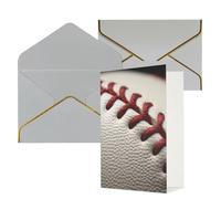 STVYUKL Carte de vœux avec enveloppes gris clair, carte « Thinking of You », carte de baseball en dentelle gros plan, invitation de mariage, cartes vierges pour toutes les occasions 10 x 15 cm