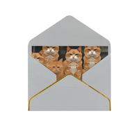 STVYUKL Carte de vœux avec enveloppes gris clair, carte Thinking of You, chats oranges, carte d'invitation de mariage, cartes vierges pour toutes les occasions 10,2 x 15,2 cm