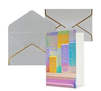 STVYUKL Carte de vœux avec enveloppes gris clair, carte « Thinking of You » - Couleurs pastel vives - Invitation de mariage - Cartes vierges pour toutes les occasions 10 x 15 cm