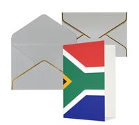 STVYUKL Carte de vœux avec enveloppes gris clair, carte « Thinking of You » - Drapeau de l'Afrique du Sud - Joyeux anniversaire mariage - Cartes vierges pour toutes les occasions - 10,2 x 15,2 cm