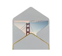 STVYUKL Carte de vœux avec enveloppes gris clair, carte « Thinking of You » - Golden Gate Bridge - Happy Birthday Wedding Invitation - Cartes vierges pour toutes les occasions 10 x 15 cm