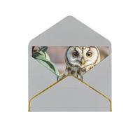 STVYUKL Carte de vœux avec enveloppes gris clair, carte « Thinking of You », grain de café, chouette, carte d'invitation de mariage, cartes vierges pour toutes les occasions 10 x 15 cm