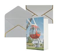 STVYUKL Carte de vœux avec enveloppes gris clair, carte « Thinking of You » - Grande roue - Joyeux anniversaire mariage invitation vierge pour toutes les occasions 10,2 x 15,2 cm