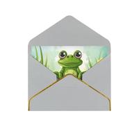 STVYUKL Carte de vœux avec enveloppes gris clair, carte Thinking of You, grenouille dans un étang, carte d'invitation de mariage, cartes vierges pour toutes les occasions 10,2 x 15,2 cm