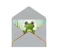 STVYUKL Carte de vœux avec enveloppes gris clair, carte Thinking of You, grenouille sur un étang, carte d'invitation de mariage, cartes vierges pour toutes les occasions 10,2 x 15,2 cm