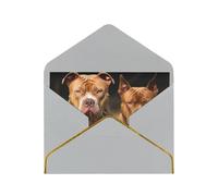 STVYUKL Carte de vœux avec enveloppes gris clair, carte « Thinking of You », « Pensée à toi », « Pitbull Dogs » - Cartes vierges pour toutes les occasions - 10,2 x 15,2 cm