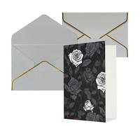 STVYUKL Carte de vœux avec enveloppes gris clair, carte Thinking of You, rose gothique, carte d'invitation de mariage, cartes vierges pour toutes les occasions 10,2 x 15,2 cm