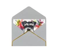 STVYUKL Carte de vœux avec enveloppes gris clair, carte Thinking of You Schnauzer Happy Birthday Wedding Invitation Cartes vierges pour toutes les occasions 10,2 x 15,2 cm