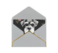 STVYUKL Carte de vœux avec enveloppes gris clair, carte Thinking of You Schnauzer Happy Birthday Wedding Invitation Cartes vierges pour toutes les occasions 10,2 x 15,2 cm