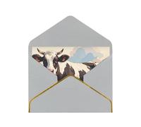 STVYUKL Carte de vœux avec enveloppes gris clair, carte « Thinking of You » - Vache laitière - Happy Birthday Wedding Invitation - Cartes vierges pour toutes les occasions 10 x 15 cm