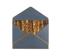 STVYUKL Carte de vœux avec enveloppes noires, carte « Thinking of You » à paillettes dorées scintillantes, cartes d'invitation de mariage, cartes vierges pour toutes les occasions 10 x 15 cm