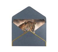STVYUKL Carte de vœux avec enveloppes noires, carte « Thinking of You », animal africain, léopard, joyeux anniversaire, mariage, carte vierge pour toutes les occasions, 10,2 x 15,2 cm