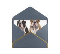 STVYUKL Carte de vœux avec enveloppes noires, carte « Thinking of You » avec bulldogs anglais, carte d'invitation de mariage, cartes vierges pour toutes les occasions 10,2 x 15,2 cm