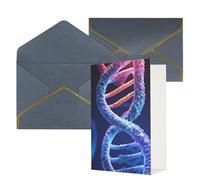 STVYUKL Carte de vœux avec enveloppes noires, carte « Thinking of You » - DNA Genetic Helix - Happy Birthday Wedding Invitation - Cartes vierges pour toutes les occasions 10 x 15 cm