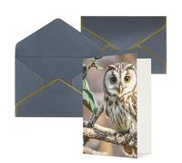 STVYUKL Carte de vœux avec enveloppes noires, carte « Thinking of You », grain de café, chouette, carte d'invitation de mariage, cartes vierges pour toutes les occasions 10 x 15 cm