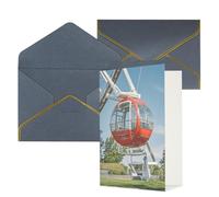 STVYUKL Carte de vœux avec enveloppes noires, carte « Thinking of You » - Grande roue - Joyeux anniversaire mariage invitation vierge cartes de notes pour toutes les occasions 10,2 x 15,2 cm