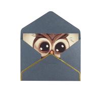 STVYUKL Carte de vœux avec enveloppes noires, carte « Thinking of You » - Jolie chouette - Joyeux anniversaire mariage invitation vierge pour toutes les occasions 10 x 15 cm