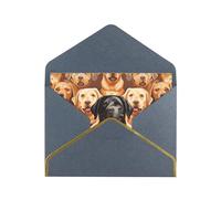 STVYUKL Carte de vœux avec enveloppes noires, carte « Thinking of You » - Motif labrador retriever - Invitation de mariage - Cartes vierges pour toutes les occasions 10 x 15 cm
