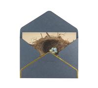 STVYUKL Carte de vœux avec enveloppes noires, carte « Thinking of You » - Nid d'oiseaux - Joyeux anniversaire, mariage, invitation - Cartes vierges pour toutes les occasions 10 x 15 cm