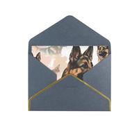 STVYUKL Carte de vœux avec enveloppes noires - Carte « Thinking of You » - Pour les amoureux des chiens de berger allemand - Cartes vierges pour toutes les occasions - 10 x 15 cm
