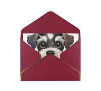 STVYUKL Carte de vœux avec enveloppes rouge foncé, carte « Thinking of You » - Adorable schnauzer - Happy Birthday Wedding Invitation - Cartes vierges pour toutes les occasions - 10,2 x 15,2 cm