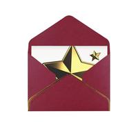 STVYUKL Carte de vœux avec enveloppes rouge foncé, carte « Thinking of You » avec étoiles dorées, cartes d'invitation de mariage, cartes vierges pour toutes les occasions 10,2 x 15,2 cm