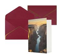 STVYUKL Carte de vœux avec enveloppes rouge foncé, carte « Thinking of You » - Canyon au coucher du soleil - Invitation de mariage - Cartes vierges pour toutes les occasions 10 x 15 cm