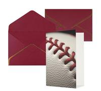 STVYUKL Carte de vœux avec enveloppes rouge foncé, carte « Thinking of You », carte de baseball en dentelle gros plan, carte d'invitation de mariage, cartes vierges pour toutes les occasions 10 x 15