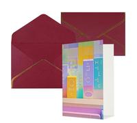 STVYUKL Carte de vœux avec enveloppes rouge foncé, carte « Thinking of You », couleurs pastel vives, invitation de mariage, cartes vierges pour toutes les occasions, 10,2 x 15,2 cm