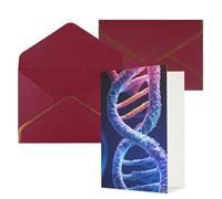 STVYUKL Carte de vœux avec enveloppes rouge foncé, carte « Thinking of You » - DNA Genetic Helix - Happy Birthday Wedding Invitation - Cartes vierges pour toutes les occasions 10 x 15 cm