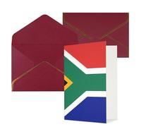 STVYUKL Carte de vœux avec enveloppes rouge foncé, carte « Thinking of You » - Drapeau de l'Afrique du Sud - Joyeux anniversaire mariage - Cartes vierges pour toutes les occasions - 10,2 x 15,2 cm