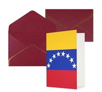 STVYUKL Carte de vœux avec enveloppes rouge foncé, carte « Thinking of You », drapeau du Venezuela, carte d'invitation de mariage, cartes vierges pour toutes les occasions 10 x 15 cm