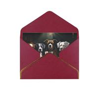 STVYUKL Carte de vœux avec enveloppes rouge foncé, carte « Thinking of You » jouant aux chiens de poker, carte d'invitation de mariage, cartes vierges pour toutes les occasions 10,2 x 15,2 cm