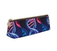 STVYUKL Dna Genetic Helix Trousse à crayons fine avec fermeture éclair en cuir pour le travail et le bureau