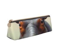 STVYUKL Hippo Trousse à crayons élégante avec fermeture éclair en cuir pour le travail et le bureau